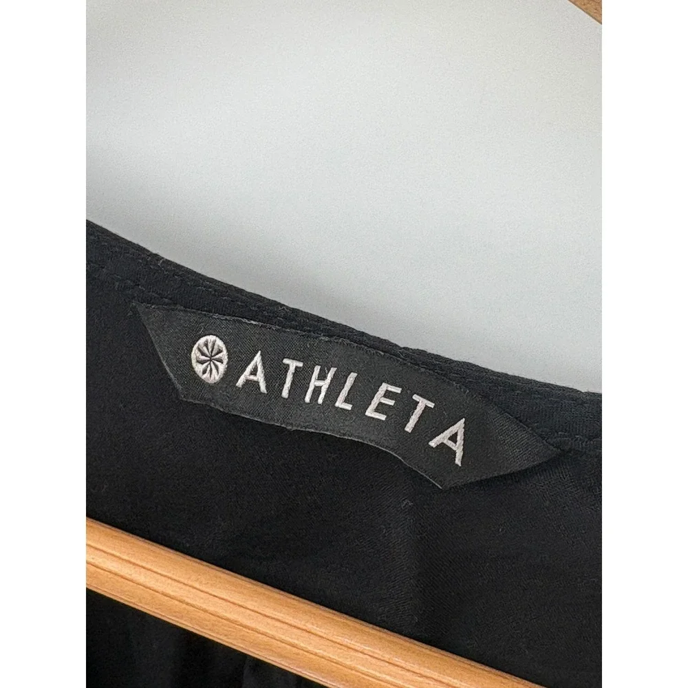 Athleta Dress‎ Women Small Sheer Resort Cover Up Beach Sleeveless Black Pockets